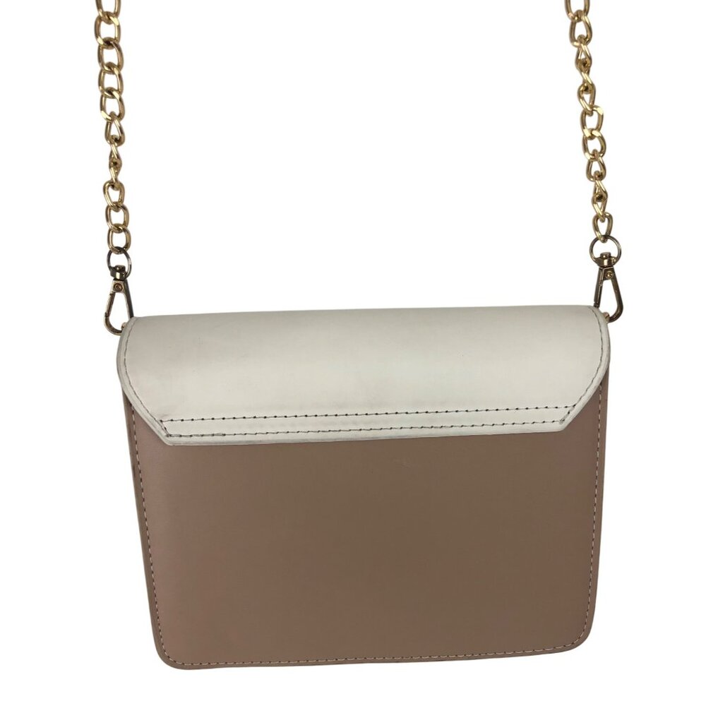 Colorblock Crossbody Bag w/Gold Chain Strap & Adjustable Leather Shoulder Strap - Picture 9 of 15